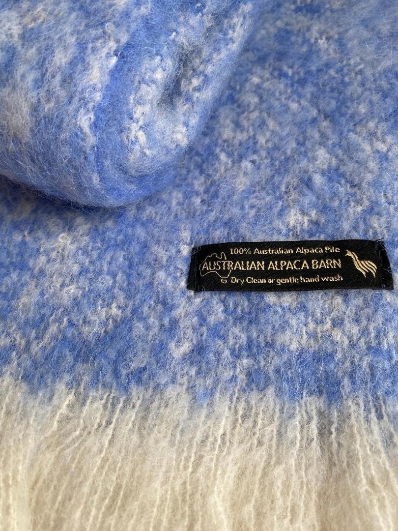 Alpaca Brushed Throw  Pacific Blue - 2