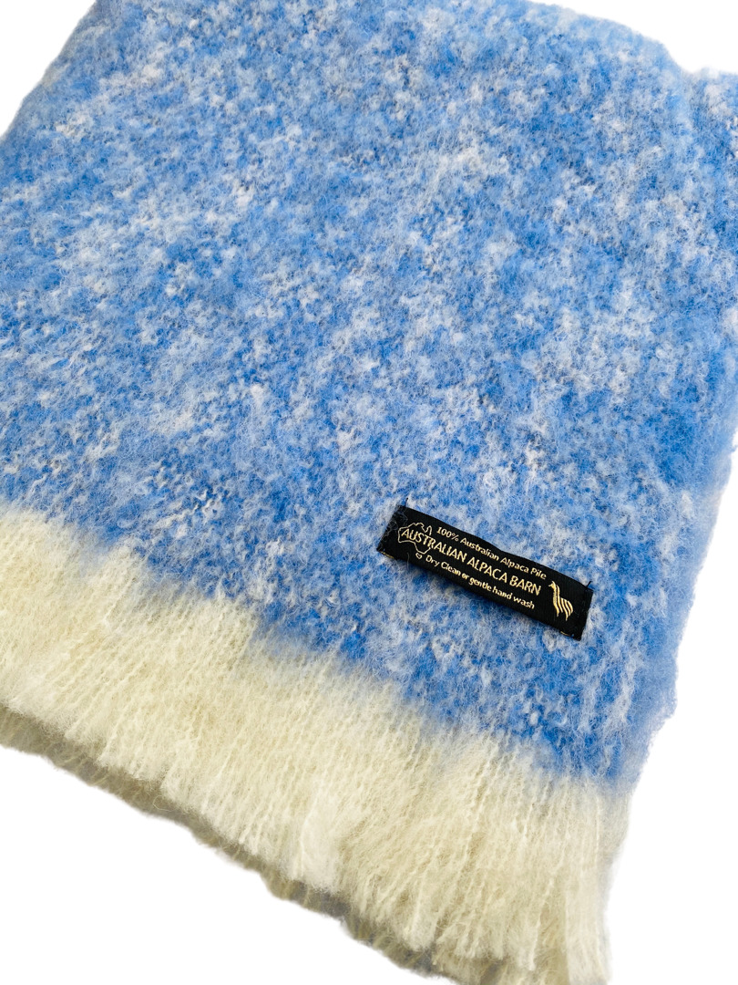 Alpaca Brushed Throw  Pacific Blue - 3