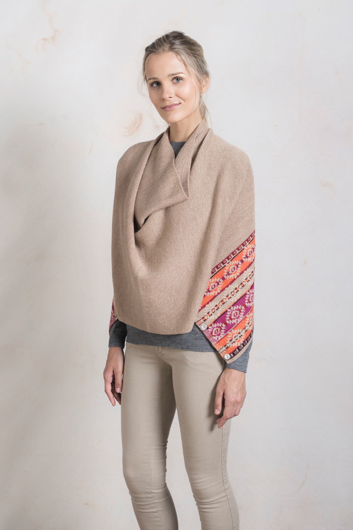 REDSONG SHAWL BABY ALPACA - CHANTERELLE - 2