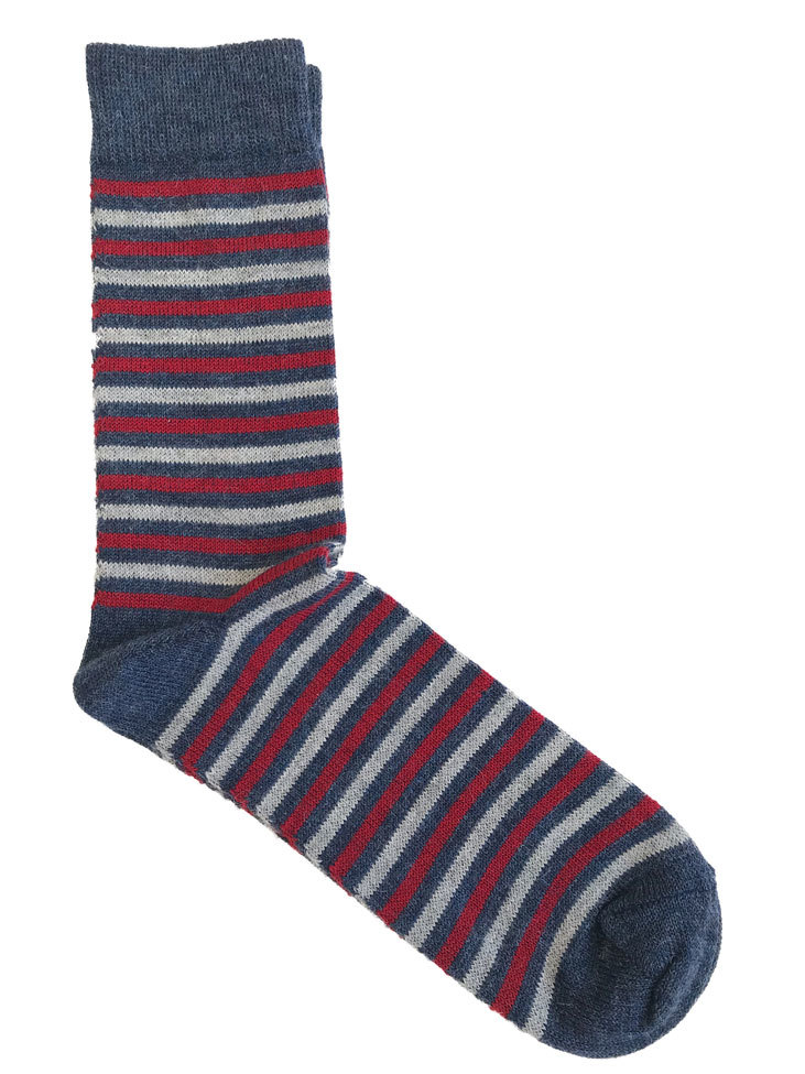 Alpaca Dress Sock - Denim Stripe - 2