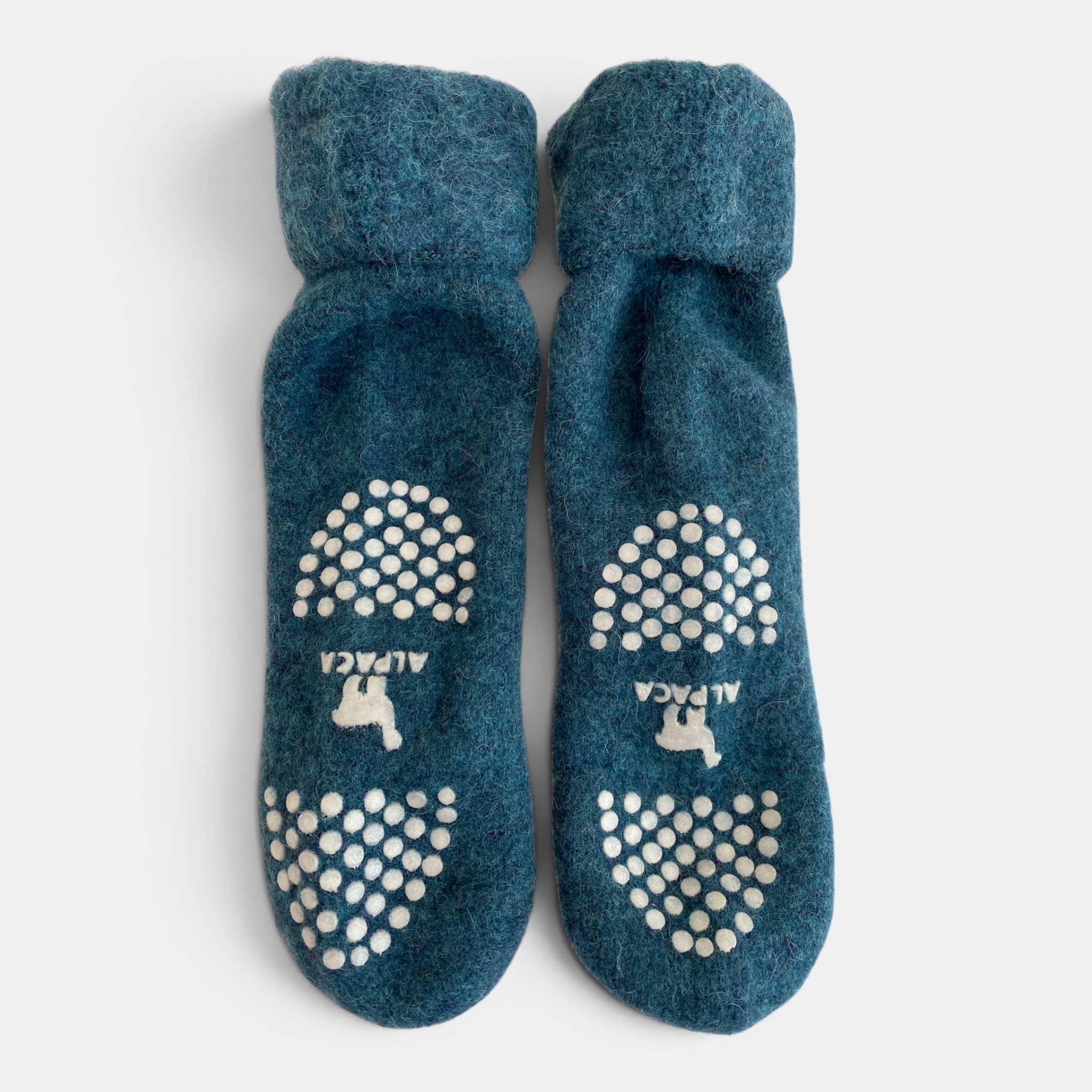 Alpaca Slipper Socks - Blue - 3