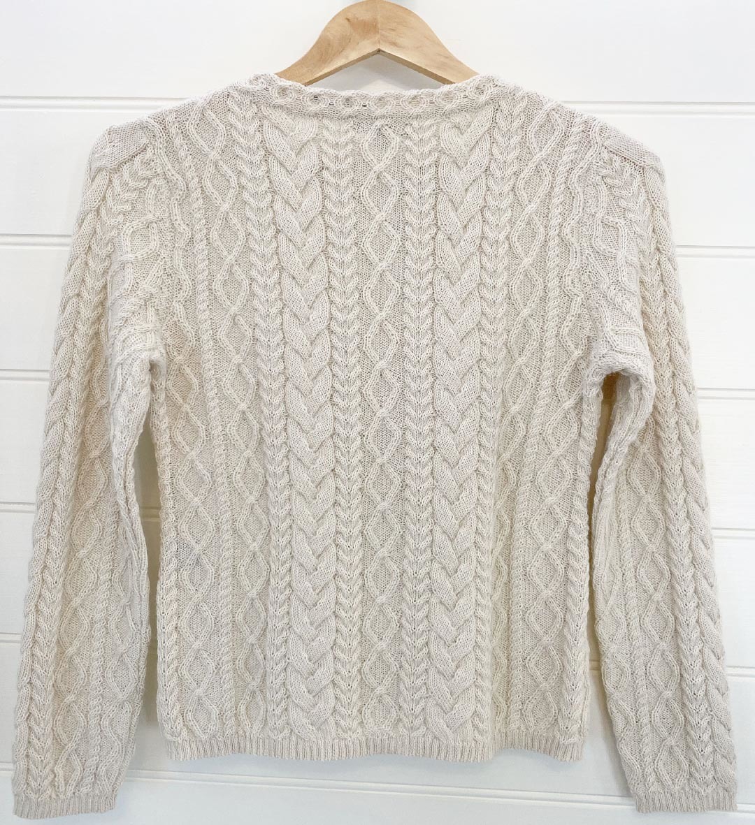 Rosetta Cable Crew Cardigan - Cream - 2