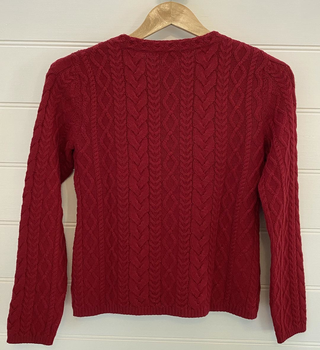 Rosetta Cable Crew Cardigan - Red - 2