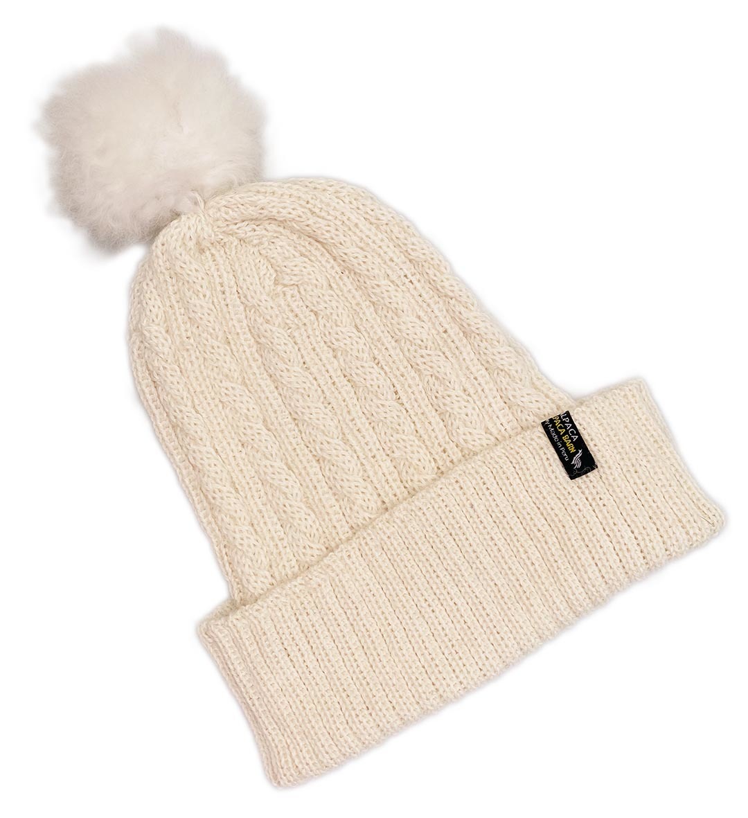 Nuna Beanie w. PomPom Ecru - 1