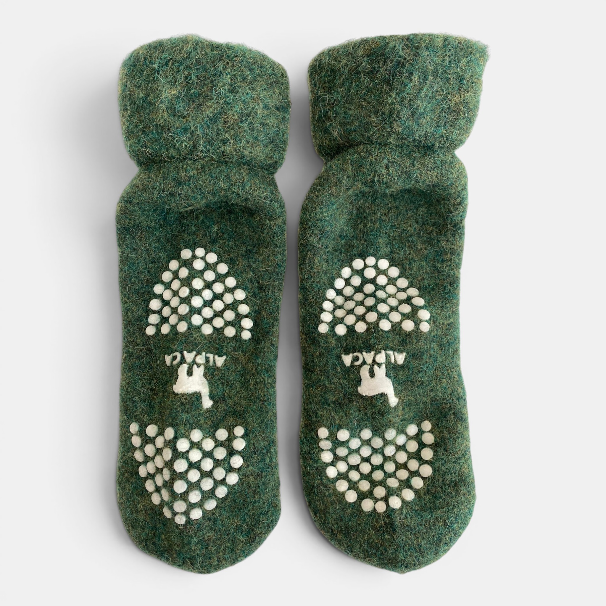 Alpaca Slipper Socks - Green - 3