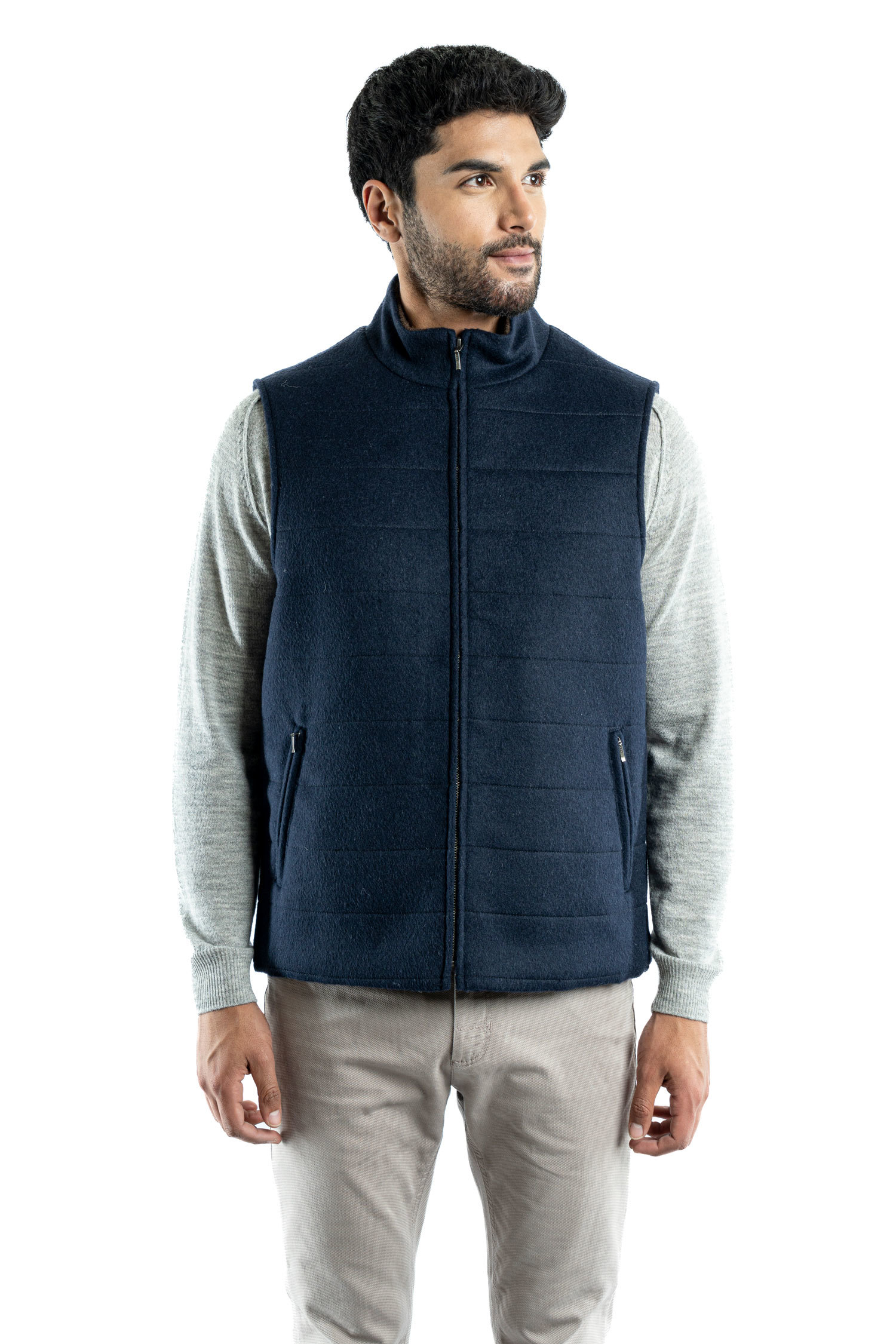 Mens Quilted Vest - Navy - 1