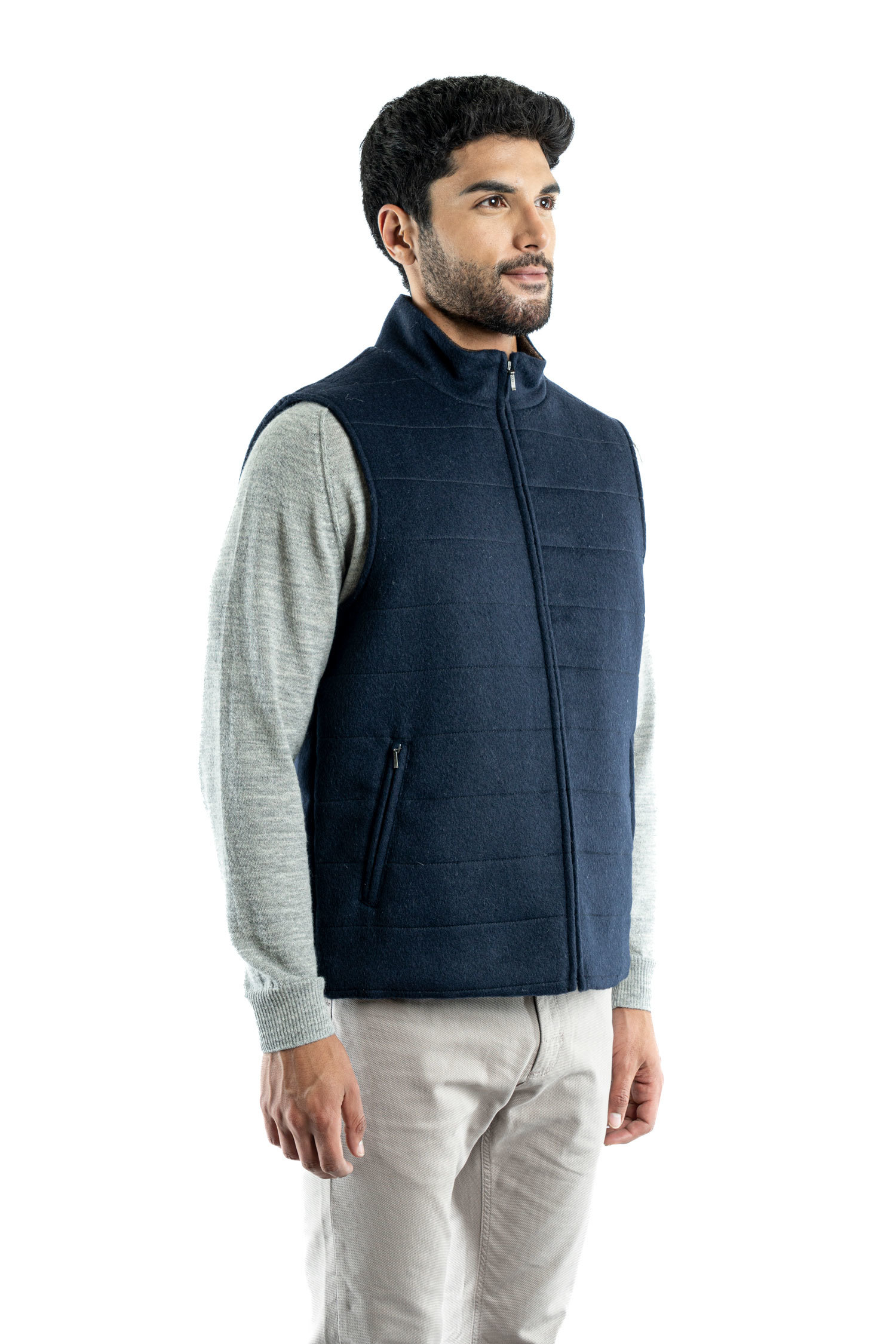 Mens Quilted Vest - Navy - 2