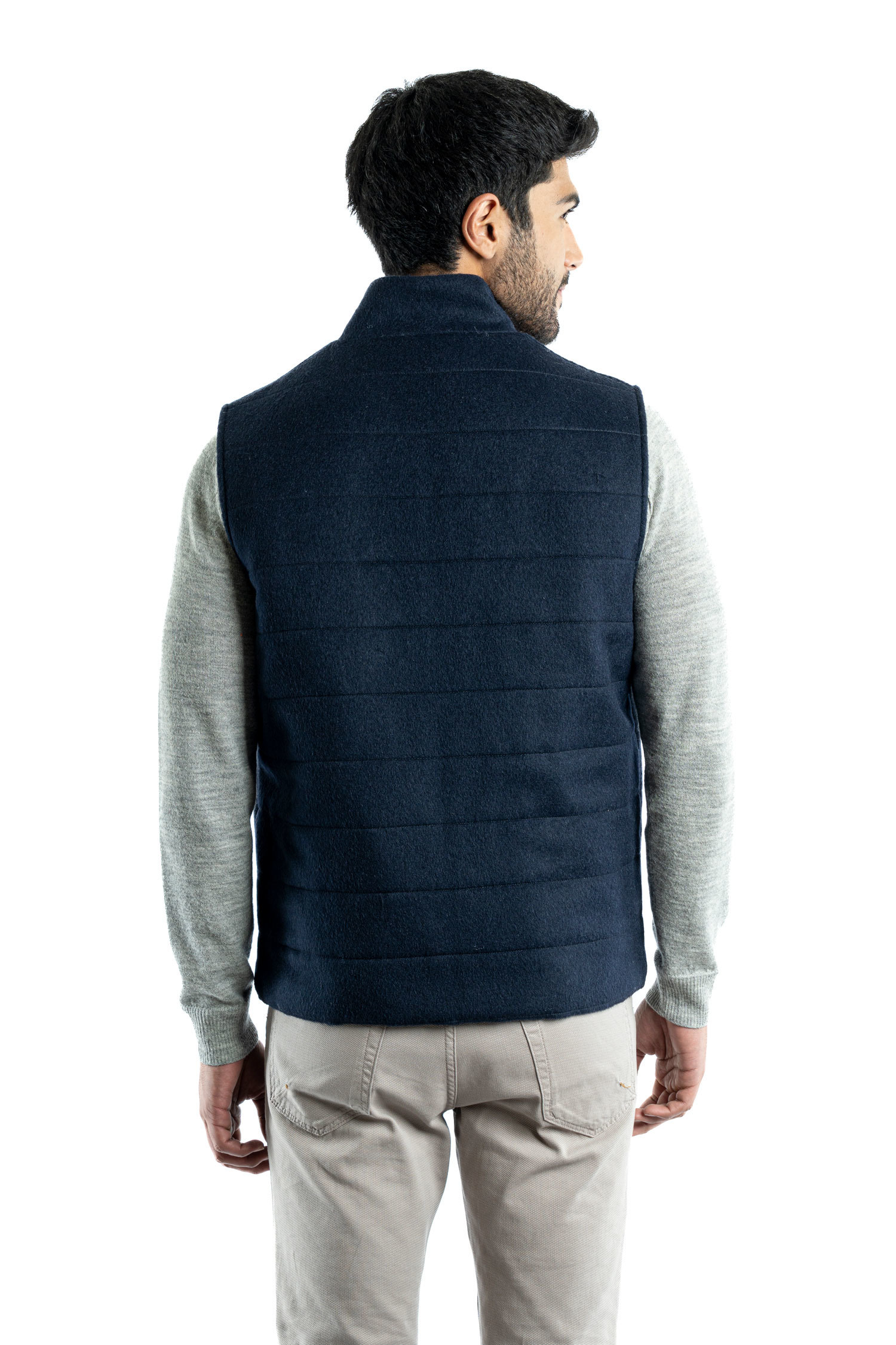 Mens Quilted Vest - Navy - 3