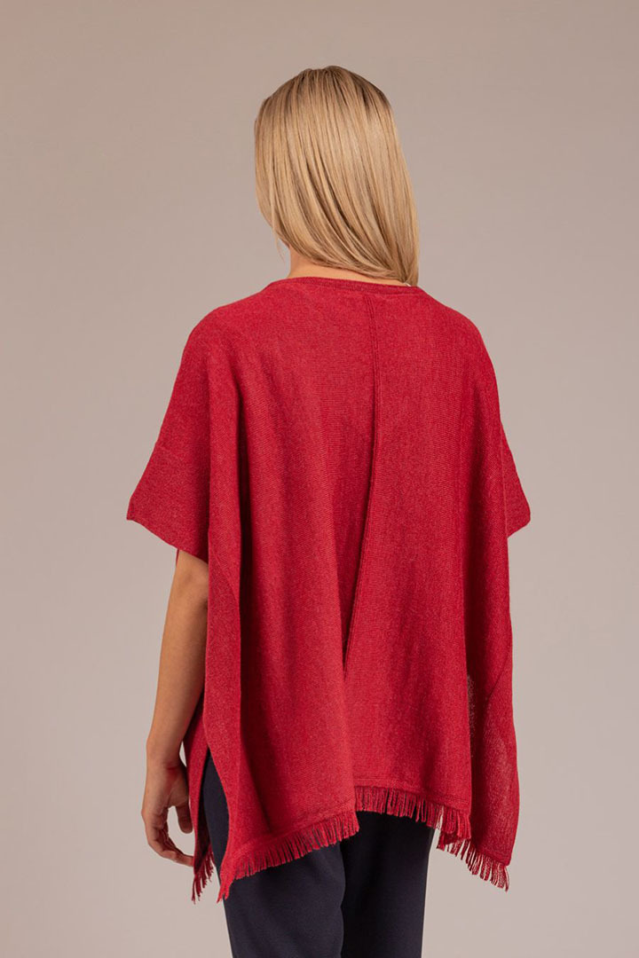 TABOA PONCHO BABY ALPACA -  RHUBARB - 2