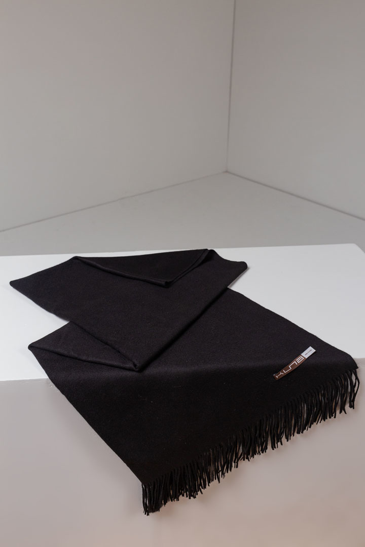 BERNA 100% VICUNA SHAWL - BLACK - 3