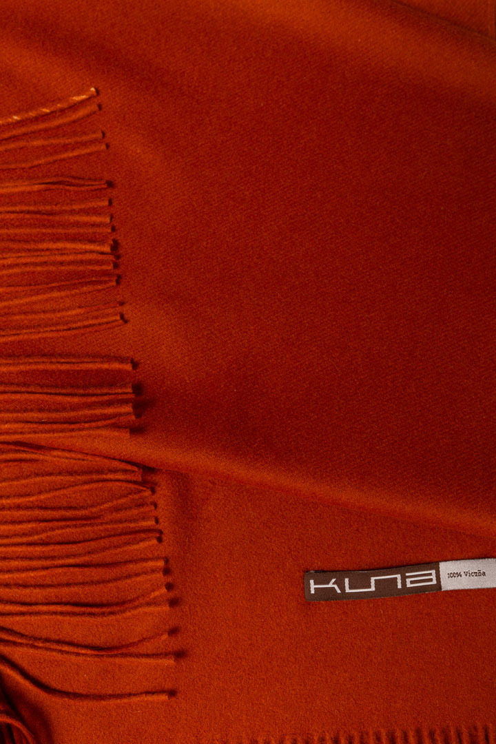 BERNA 100% VICUNA SHAWL - ORANGE - 3