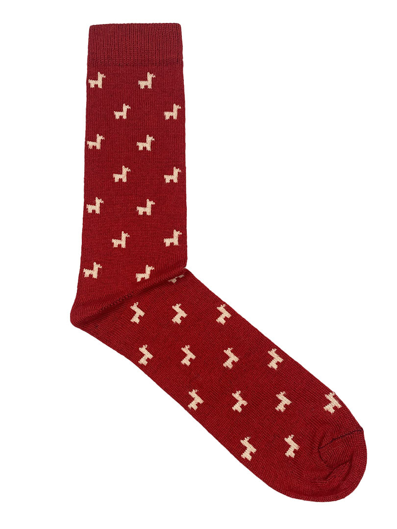 NEW - Alpaca Dress Socks - Red Alpaca - 2