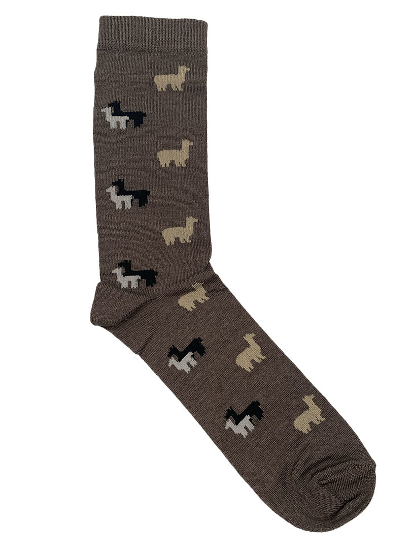 NEW - Alpaca & Silk Dress Socks - Brown Alpaca - 2