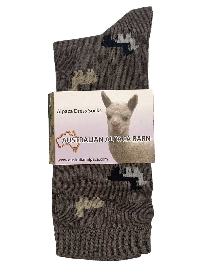 NEW - Alpaca & Silk Dress Socks - Brown Alpaca - 3