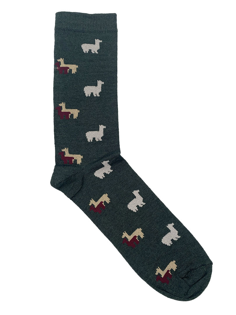 NEW - Alpaca & Silk Dress Socks - Green Alpaca - 2