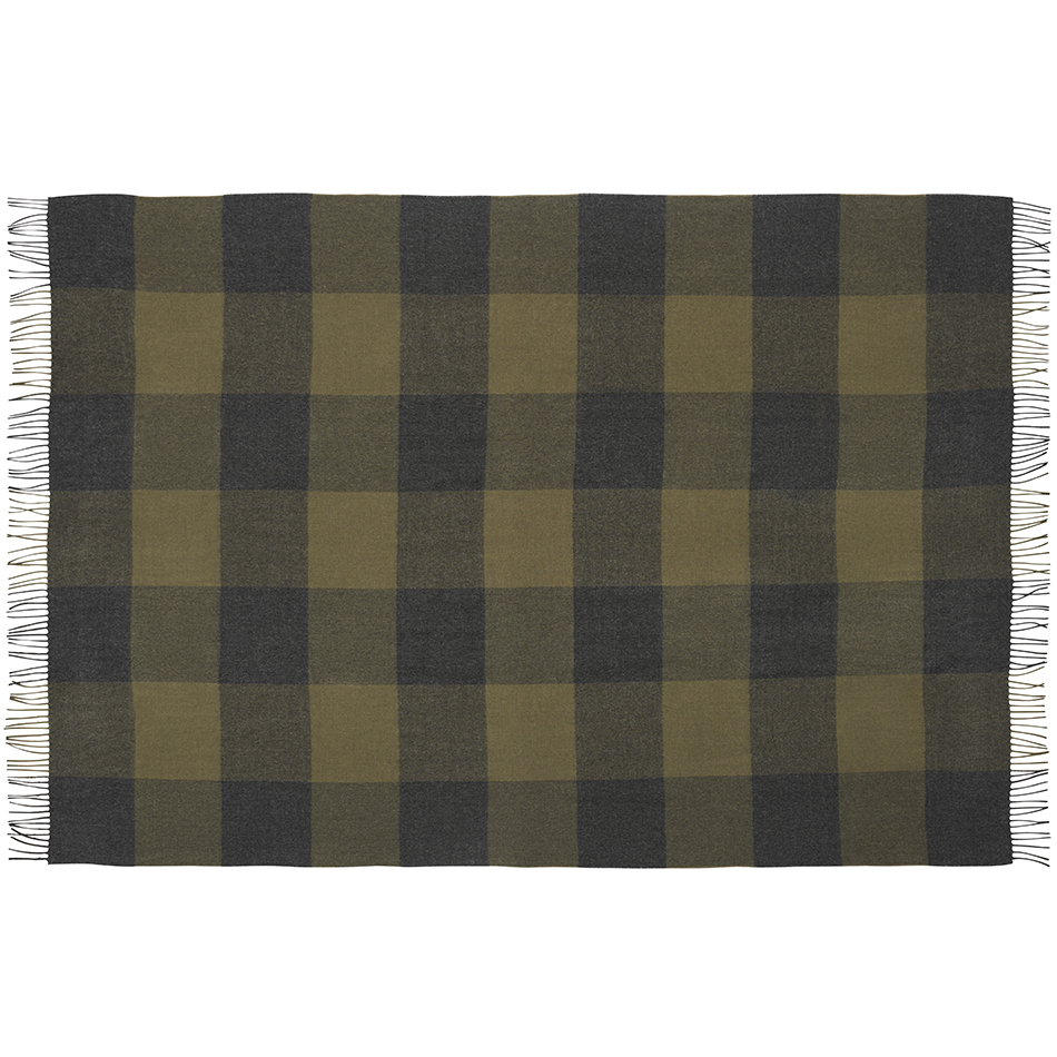 NEW - 100% Baby Alpaca Santa Fe Throw - Dark Grey/Umber Check - 2