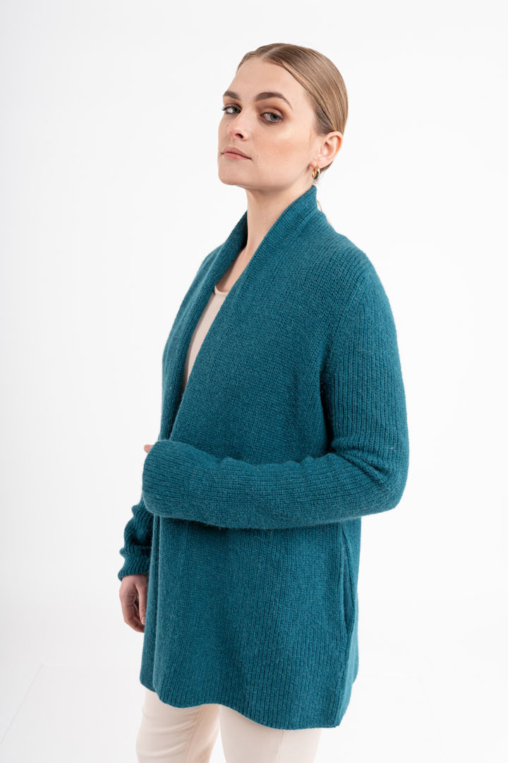 NEW - Classic Short Swing Cardigan - Turquoise - 2