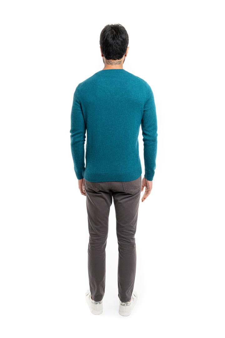 NEW - Classic Round Neck Sweater - Turquoise - 3