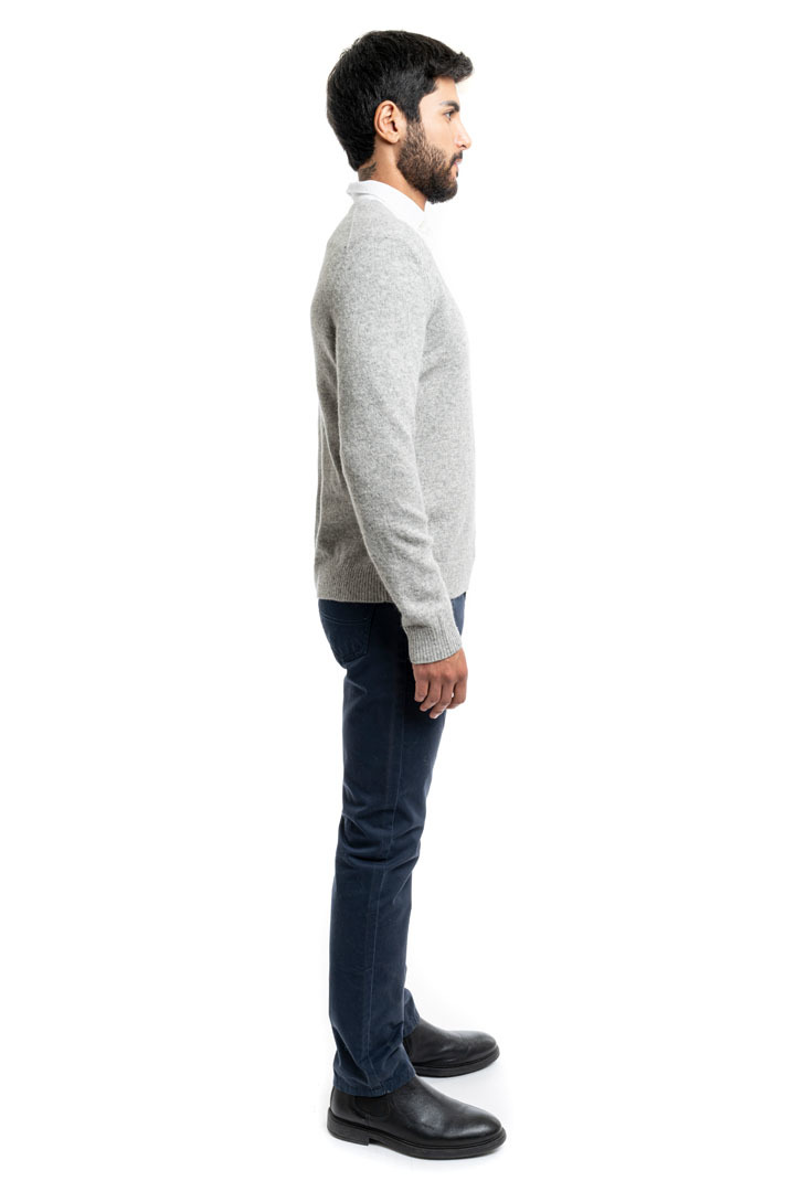 NEW - Classic V Neck Sweater - Grey - 3