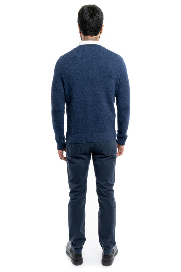 NEW - Classic V Neck Sweater - Blue - 3