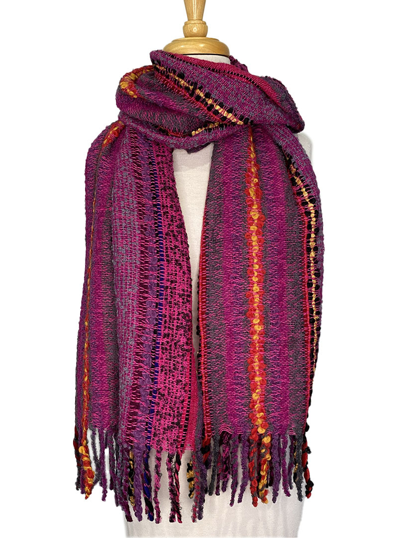 NEW - Textured Cristina Shawl - Pink Multi - 2