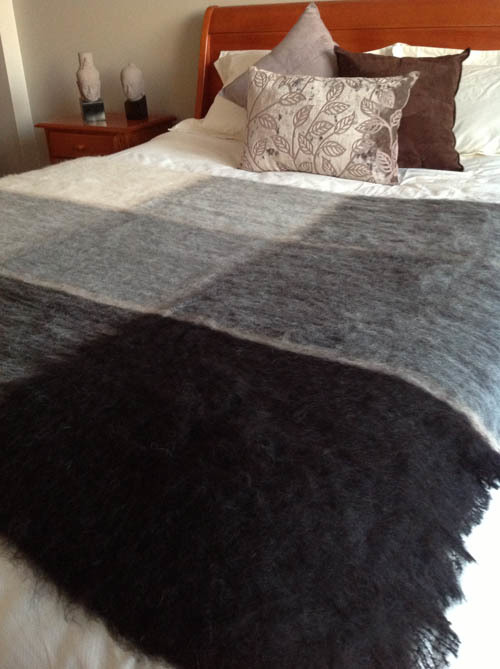 Natural Alpaca Brushed Throw - Arctic Black - 2