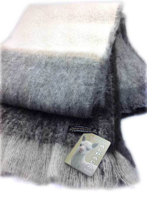 Natural Alpaca Brushed Throw - Arctic Black - 3